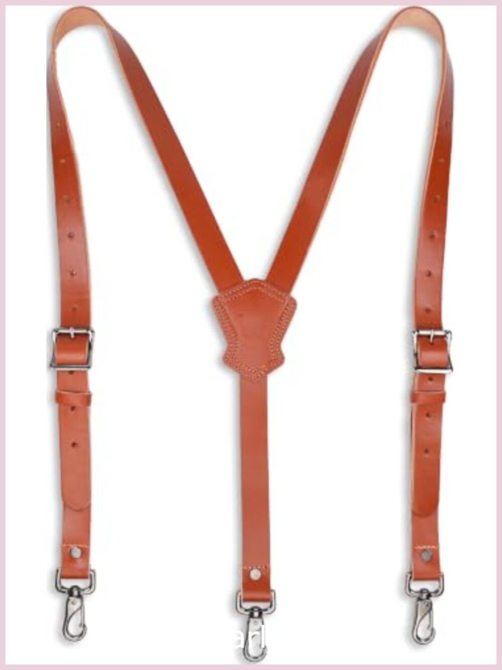 Buffalo Leather Heavy-Duty Suspenders for Men Adjustable Work Construction